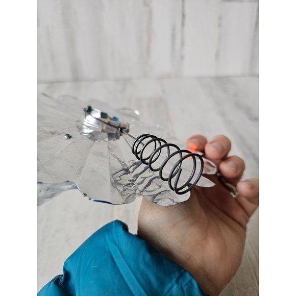 Vintage aluminum angel cherub tree topper metal mini blue blow mold Xmas tree - Picture 8 of 9